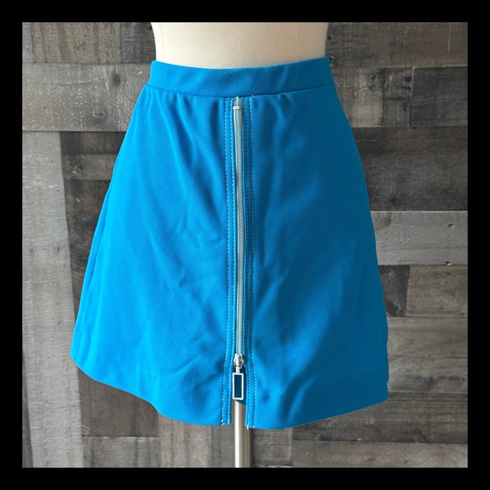 Jantzen vintage 70s blue zip up skort medium athletic skirt activewear sporty